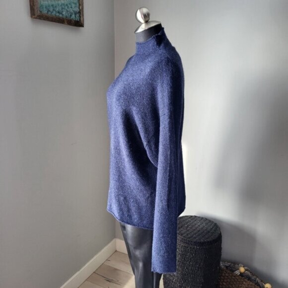 LeiTH Mock Neck Oversized Sweater Blue Sz XS - Picture 13 of 16